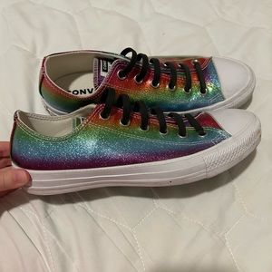 Rainbow glitter converse